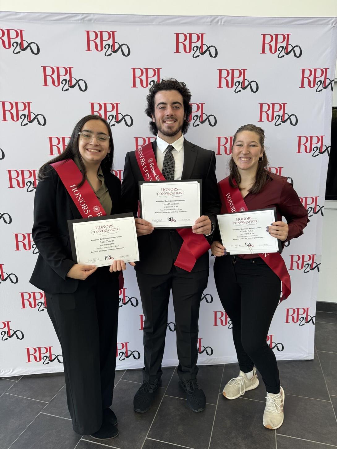 IME students holding Excellence Founders Awards on October 19, 2024