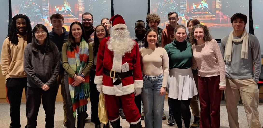 ISE Department Students with Santa